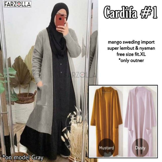 Kardigan Panjang Atasan Wanita Mango Swedding Import Kantong Depan Kanan Kiri Lembut dan Nyaman