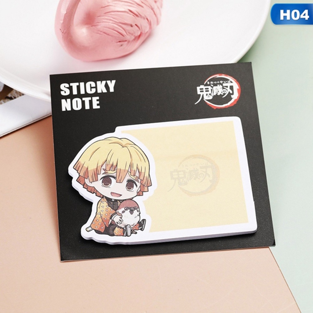 QUINTON Student Anime Demon Slayer 30 Sheets Sticky Note Kimetsu No Yaiba Cute Note Paper Office School Supplies Planner Sticker Stationery Memo Pad