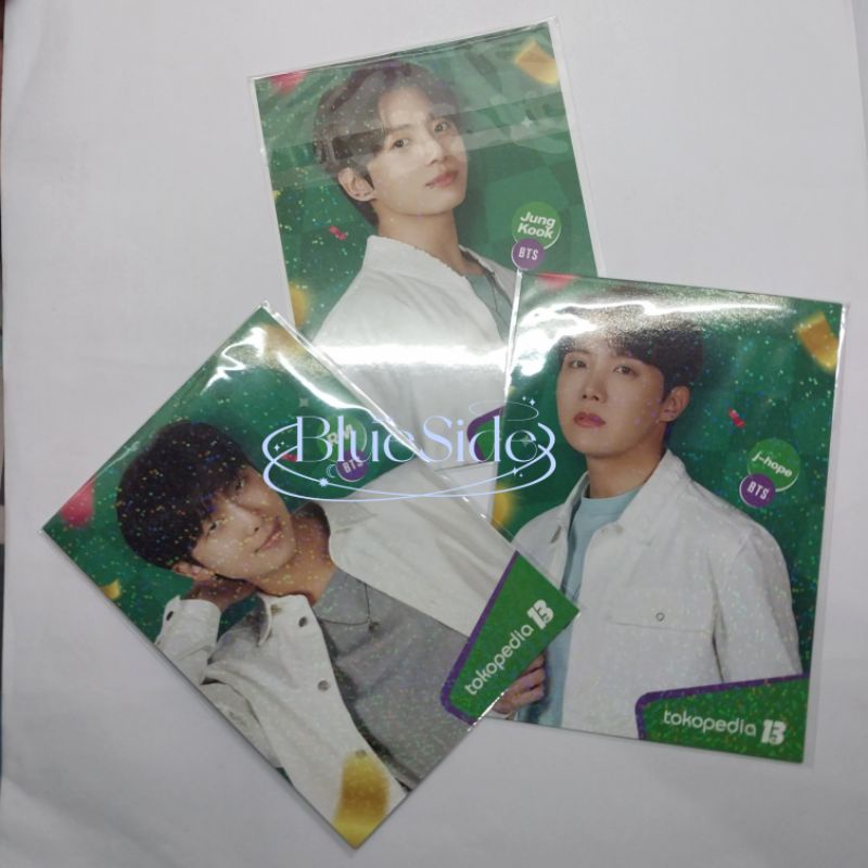 Postcard BTS Hologram Jungkook RM J-Hope Toko Ijo Anniversary 13 th Hijau JK Namjoon Jhope Hobi Hose