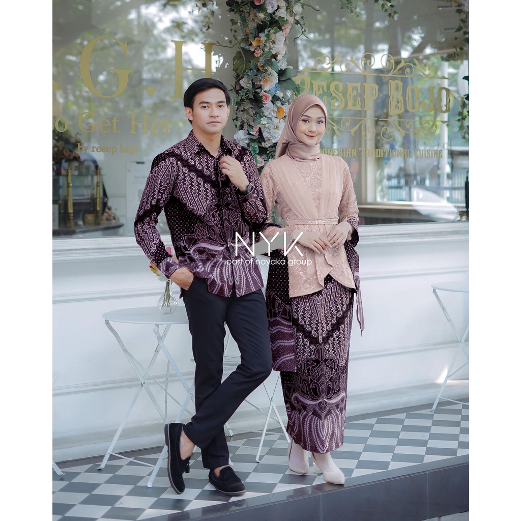 KEBAYA COUPLE TIFFANY TULLE MUTIARA | COUPLE BATIK KONDAGAN | KEBAYA LAMARAN TERBARU | KEBAYA WISUDA | SERAGAM BRIDESMAID | BATIK COUPLE BRUKAT | SARIMBIT BATIK PASANGAN