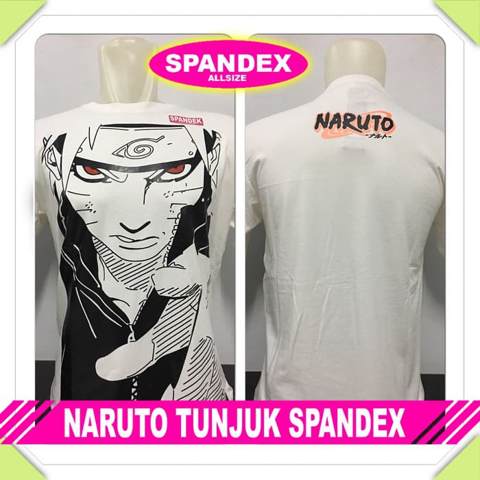kaos baju distro kartun animasi NARUTO TUNJUK naruto - Putih, L