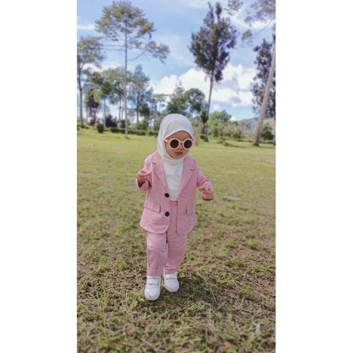 Zahra Setelan Anak Perempuan Polly Blazer Bahan Katun | Pakaian Anak Terlaris Umur 1 - 7 Tahun