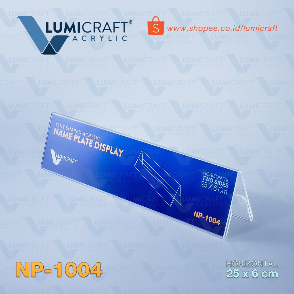 

Acrylic Display Nama model Tenda / Tent Card Akrilik untuk Rapat atau Meeting (25 x 6 cm) | Lumicraft NP-1004