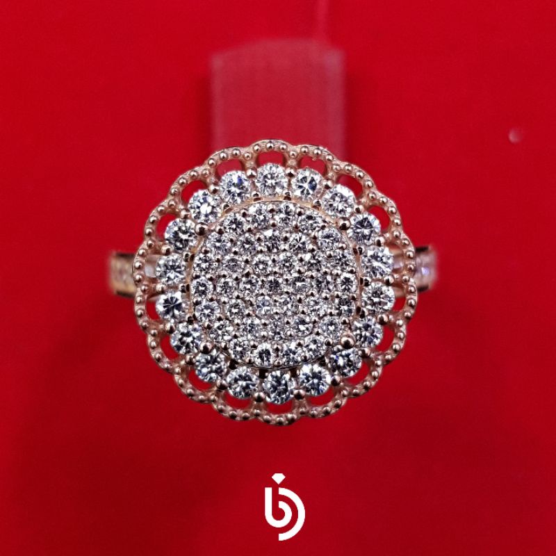 Cincin emas 70% berlian asli 0,86 carat natural diamond