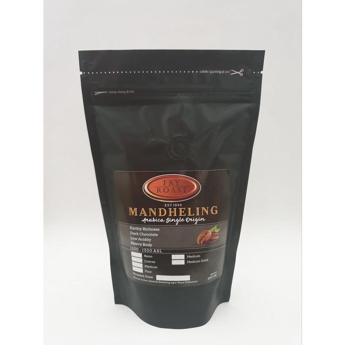 

(BISA COD) KOPI ARABIKA MANDHELING 250 GRAM BIJI/BUBUK - BIJI, MEDIUM ROAST