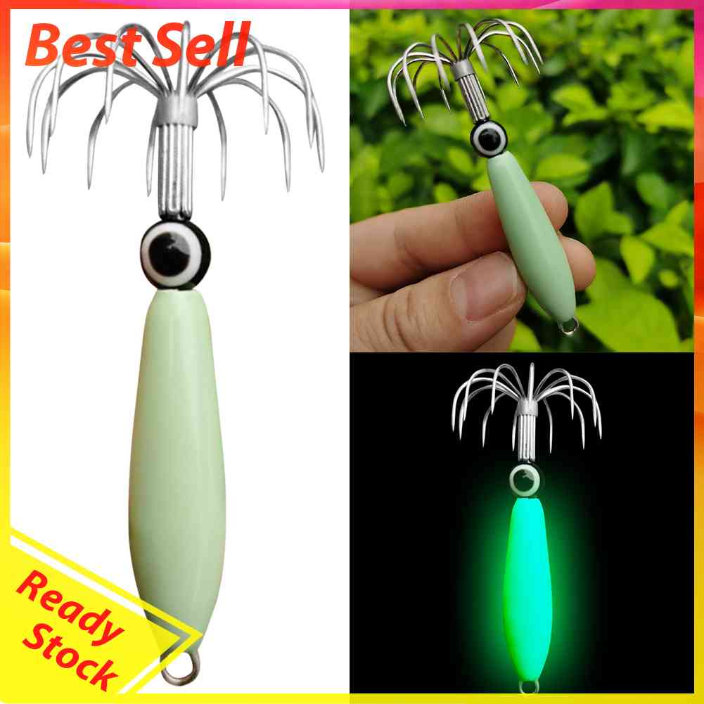 Luminous Squid Hooks Fishing Tackle Lures Squid Jigs Hook for Fisherman Angler