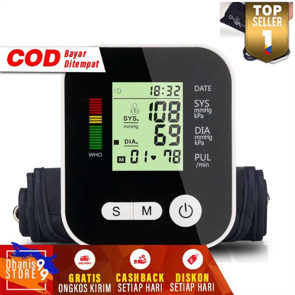 Tensimeter Pengukur Tekanan Darah Digital Tensi Blood Pressure Monitor Alat Medis Lainnya