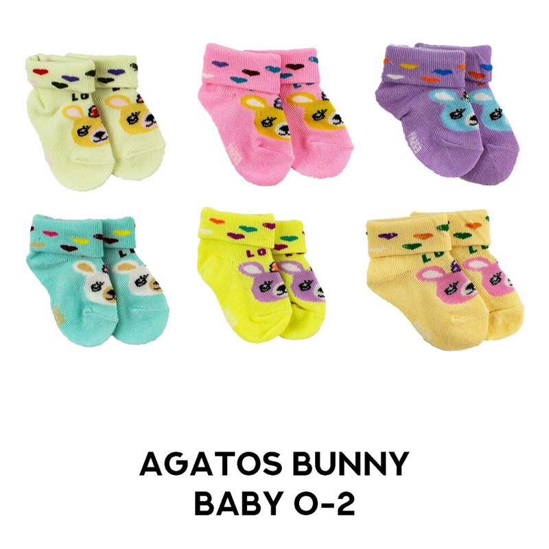 Kaos kaki BAYI Jamur NEWBORN Anak Karakter Agatos SIZE 0-2 (0-5BULAN) isi 2-3 Pasang/Pack Termurah