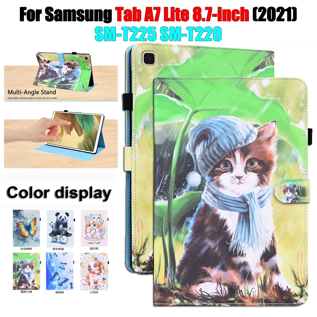 Flip Case Tablet Samsung Galaxy Tab A7 Lite 8.7 &quot;SM-T225 SM-T220 (2021) T220 T225 Bahan Kulit PU