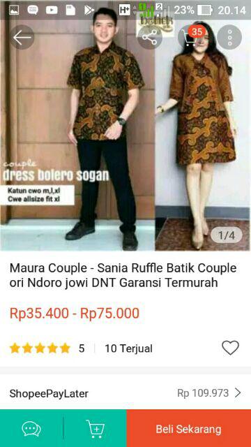 Maura Couple - Sania Ruffle Batik Couple Ori Ndoro Jowi Dnt Garansi Termurah