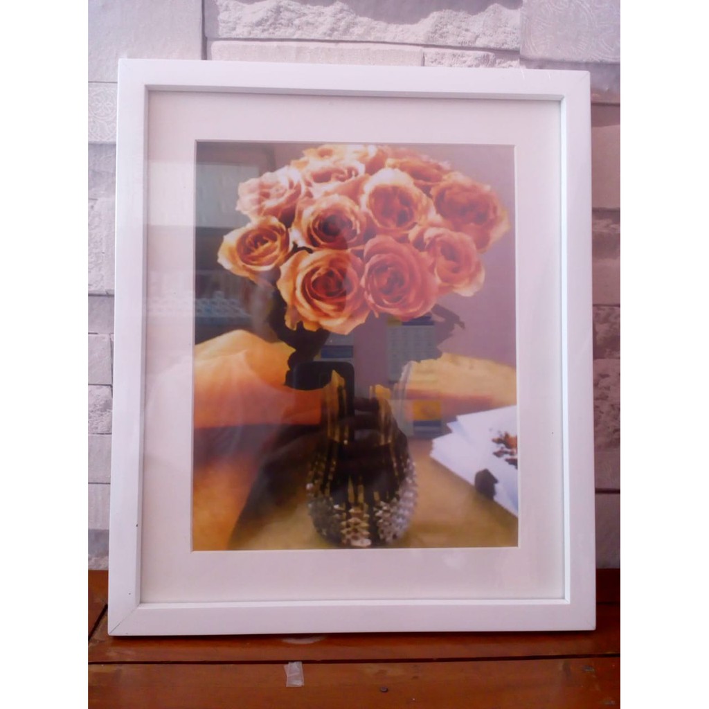 Bingkai Foto Kayu Minimalis 10R Warna Putih