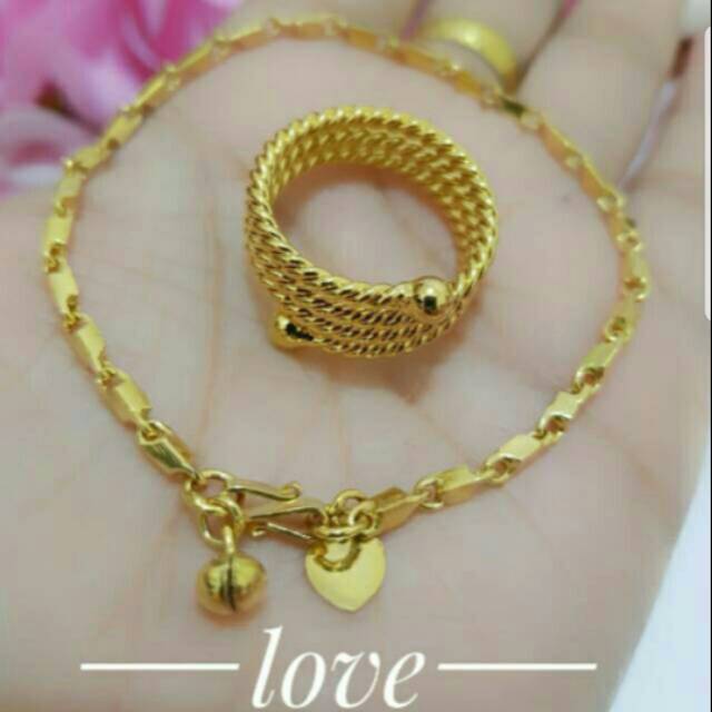 Xuping set perhiasan lapis emas 24k