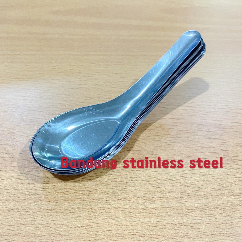 12pcs sendok bebek sendok bubur tipis stainless steel