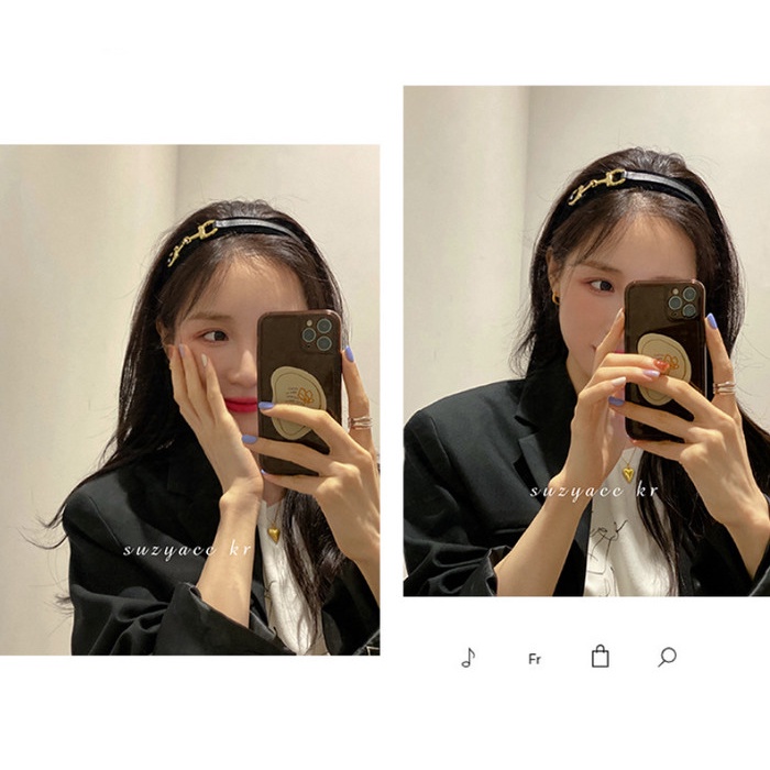 Bando Bandana Korea Wanita / Bando Polos Gold Hardware Utah