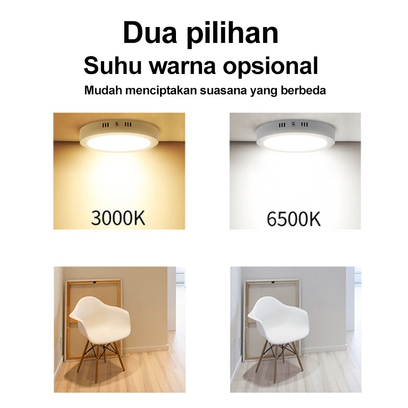 Golden LED Panel Light 6W 12W Hemat Energi