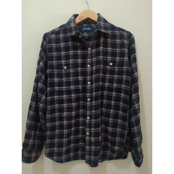 kemeja flanel pria second branded original back number.