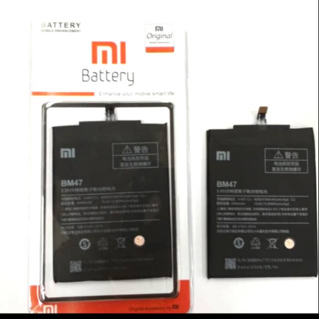 Baterai batere battery original xiomi Bm 47.redmi 4x .redmi 3s