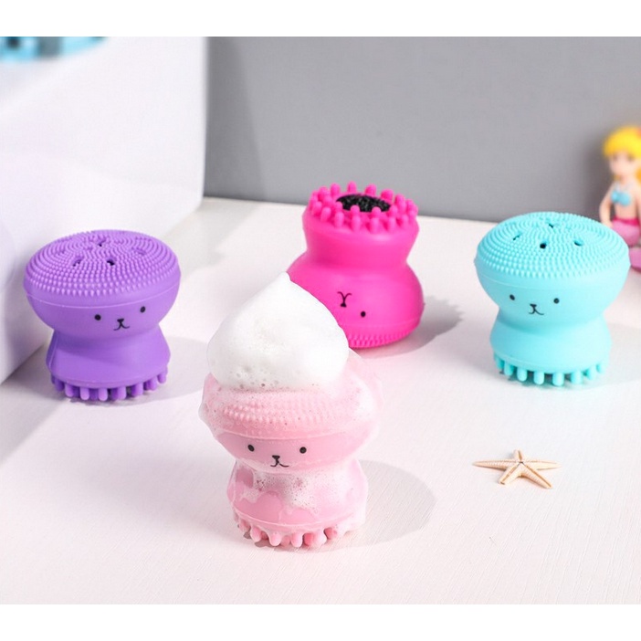 A105 SIKAT BRUSH GURITA OCTOPUS facial brush cleanser cleansing silicone waterproof skin wajah care spa massage beauty kecantikan applicator aplikator cuci wajah sabun muka warna warni