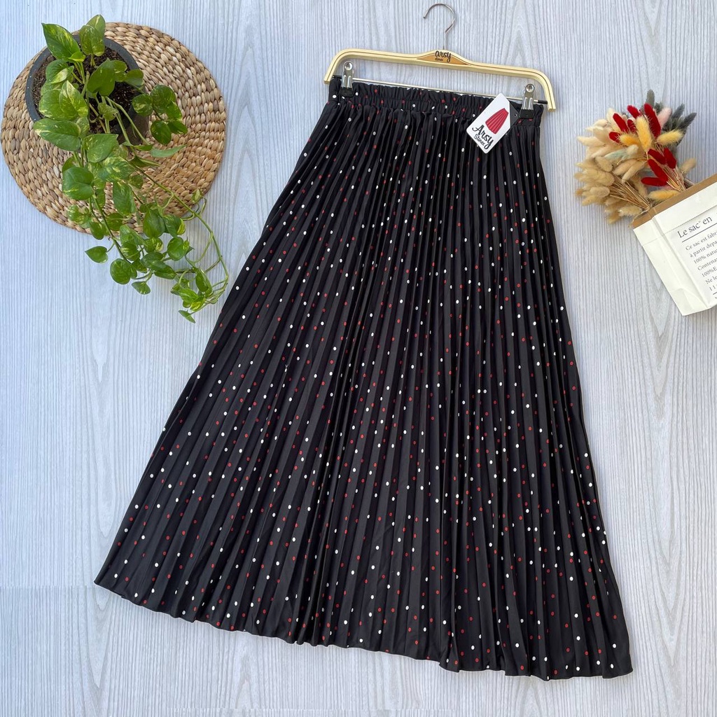 Renira Skirt Bawahan Rok Wanita - Hyget Premium All Size-BLACK3
