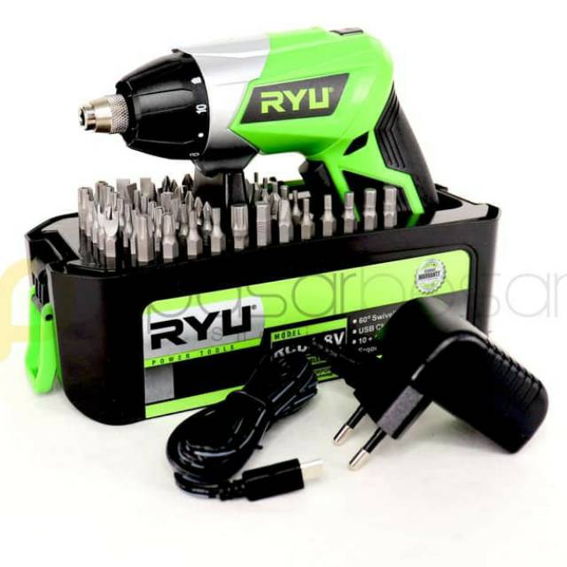 Obeng Bor Elektrik Tanpa Kabel RYU Rechangable