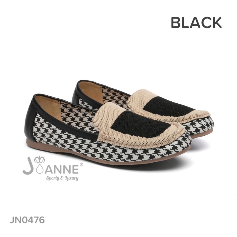 RESTOCK!! JOANNE Sepatu Comfy Loafers Shoes JN0476 [ORIGINAL BRAND]-BLACK