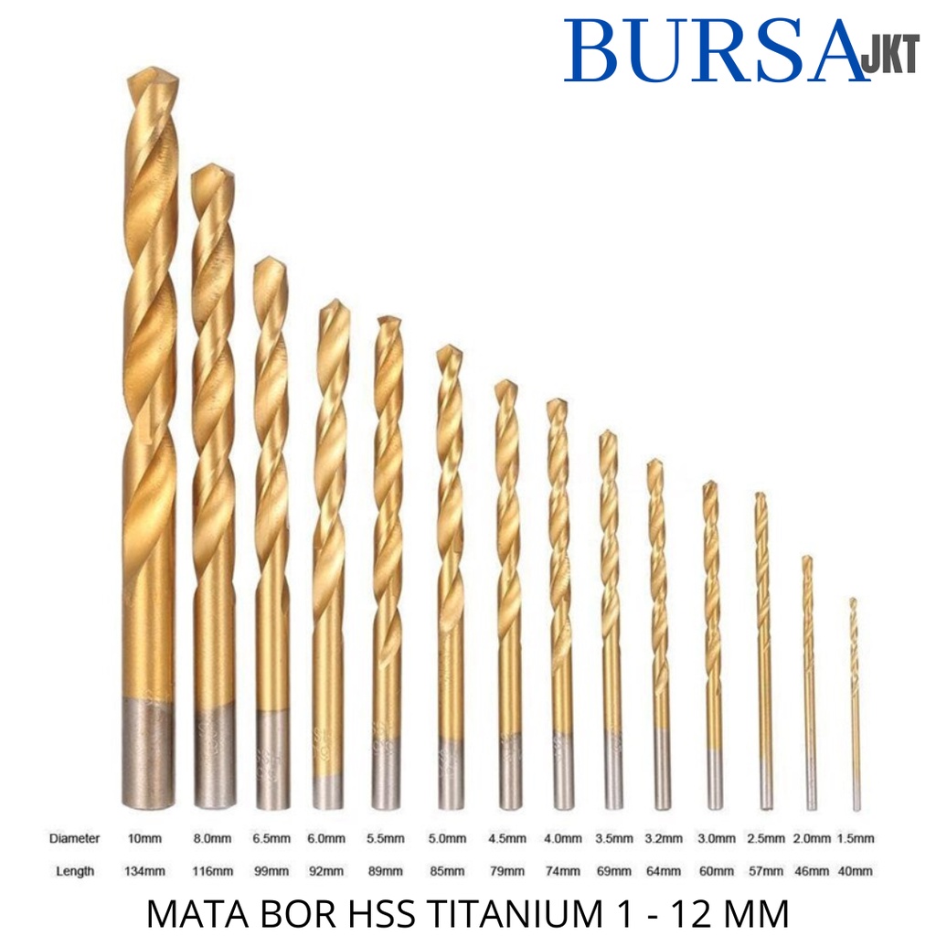 MATA BOR HSS GOLD TITANIUM COATED DRILL BIT 4241 1.0 MM