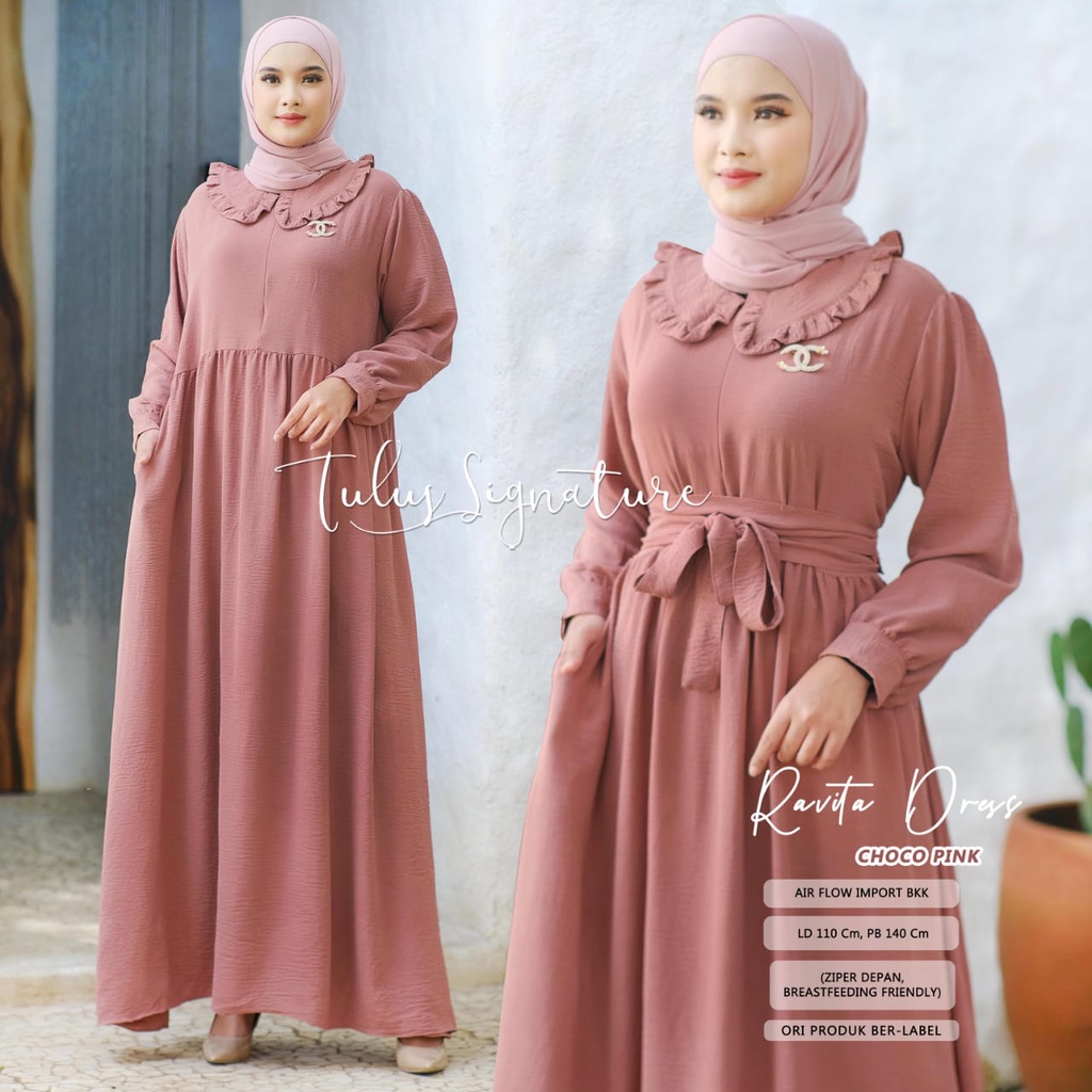 RAVITA DRESS - Gamis Muslim Syari - Gamis Busui - Gaamis Premium Murah - Gamis Terbaru - Gamis Dewas