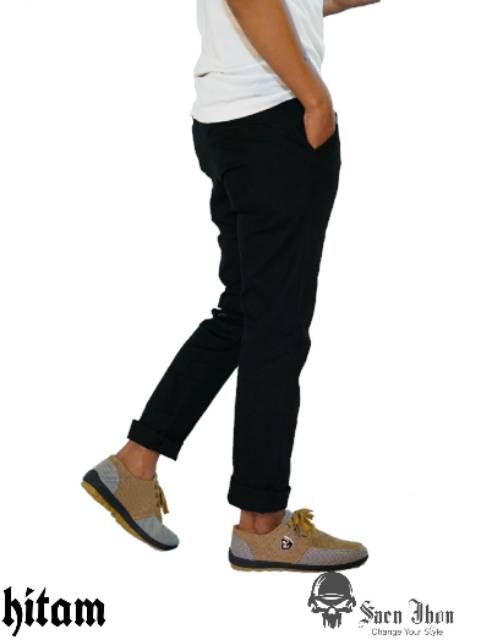 Celana Formal Panjang Pria Marco - Slimfit - Bahan Twist - Hitam -