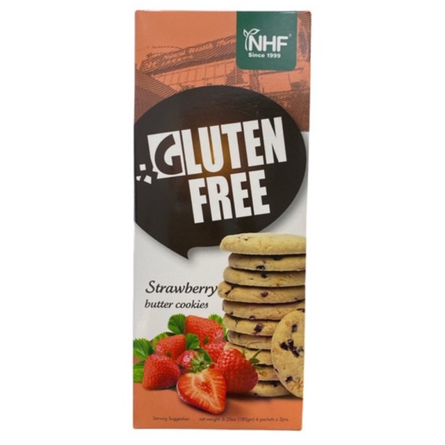 NHF Gluten Free Strawberry Cookies 180g Biskuit Bebas Gluten