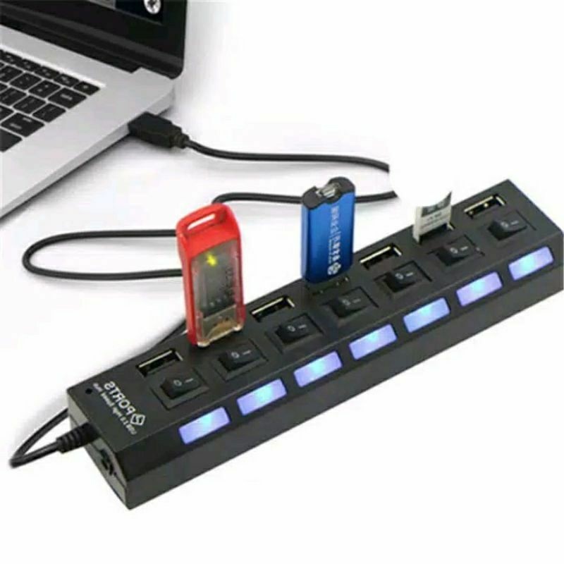 Sambungan Kabel Charger Saklar 7 Port On/Off High speed 7in1 4in1 4 Usb