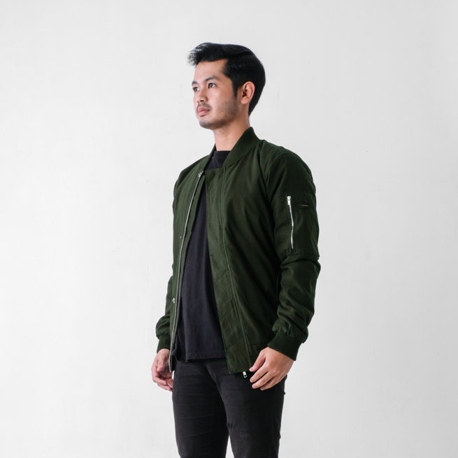 TWCK Jaket Bomber Pria Army Original - Jaket Bomber Casual Canvas Neutral