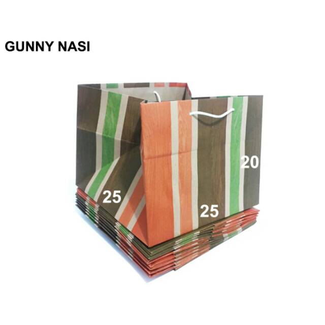 

PAPER BAG GUNNY BOX NASI (25 x 25 x 20) - 12 pcs (1 lusin)