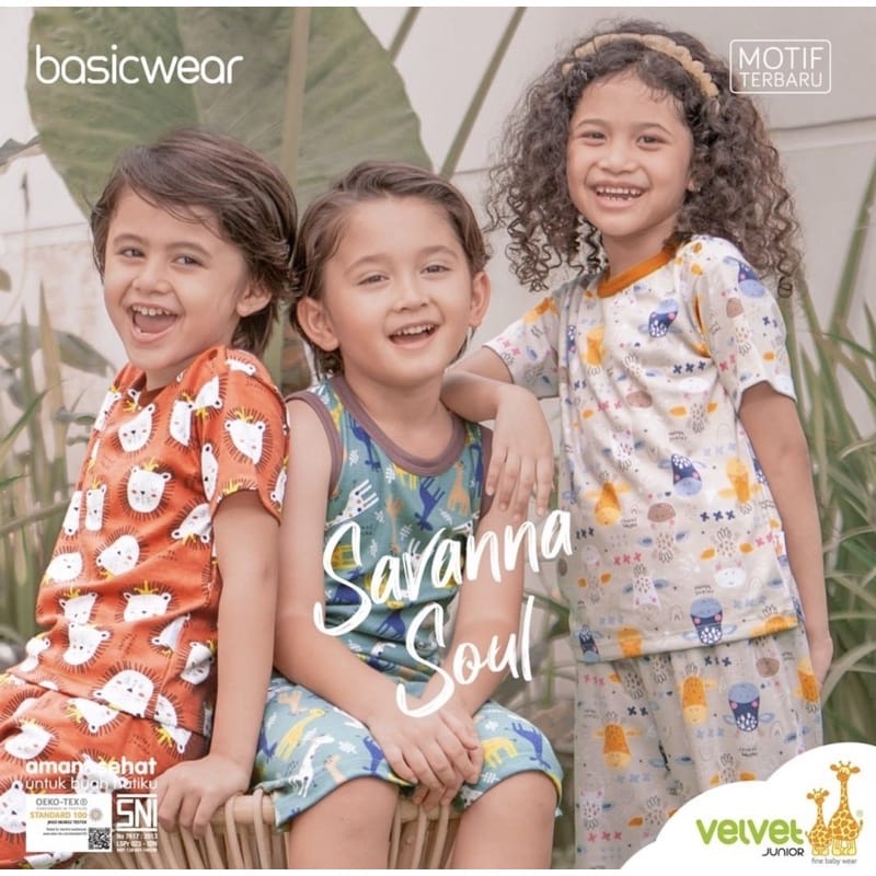 Velvet Junior Piyama 3 Setelan pendek panjang Velvet Piyama Bayi / Pakaian Bayi Baju Bayi Kado Bayi