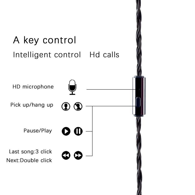 Kabel Upgrade JCally 16 Core with Mic JC16S with Mic Kabel KZ ZSN Pro Zst zs3 zs5 zsa zs6 ed12 edx zst x kz zsn pro x kabel kz zs10 zs10 pro zsx es3 trn mt1