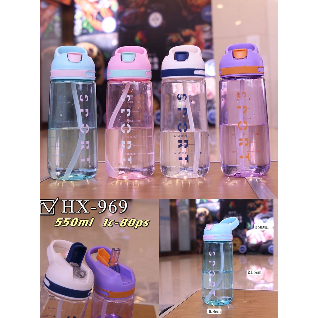 BOTOL MINUM SPORT BERWARNA HX-969 UKURAN 550 ML