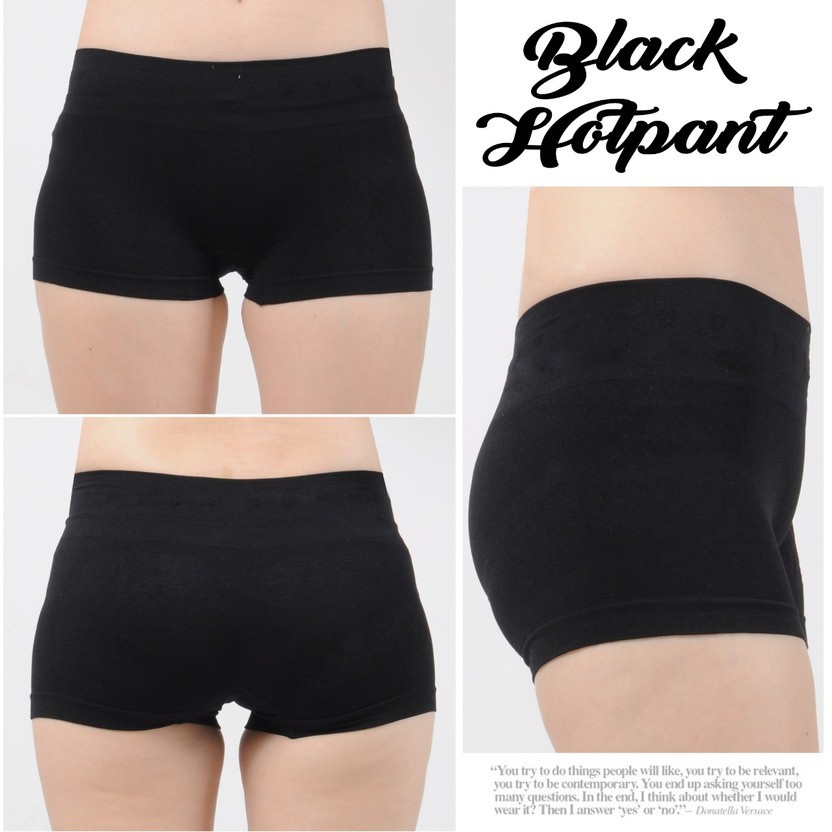 Legging Pendek Hitam Dompet - Hotpants Wanita -  Leging Import Premium Cocok Untuk Sport Sepedaan Yoga Gym Aerobic