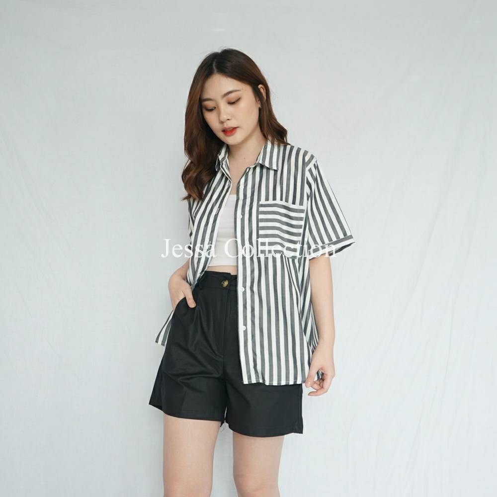 Kemeja Oversized Salur Inako FG