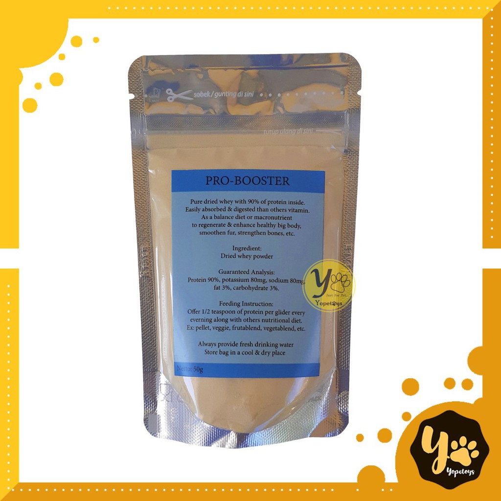 PRO BOOSTER 50gr Nutrisi, Protein dan Vitamin untuk Makanan Sugar Glider