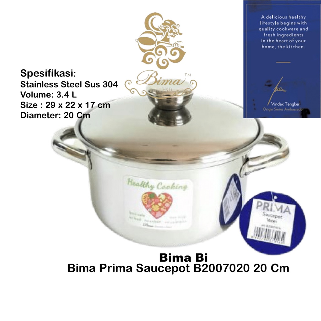 BimaPanci Saucepot 20 Cm Stainless steel B2007020