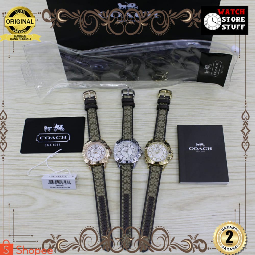 JAM TANGAN PRIA WANITA | RANTAI | KULIT | KARET | MURAH | WANITA FASHION COACH LEATHER