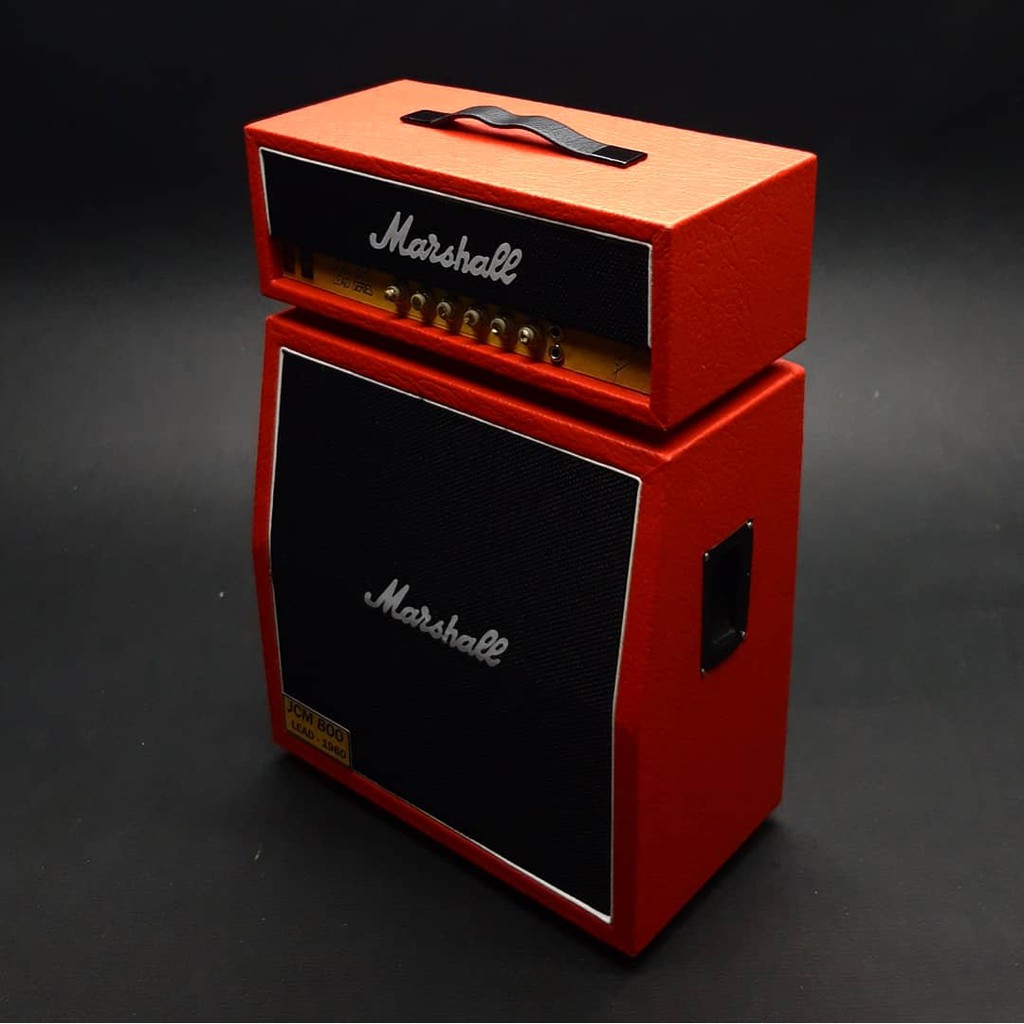 Miniatur Amplifier Sound Marshall JCM800 2 Stack Orange Photography Property merchandise aksesoris