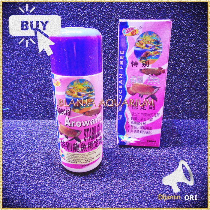 Obat Penenang Ikan Arwana Ocean Free Arowana Stabilizer 150ml SPECIAL Bisa COD Blanja Aquarium