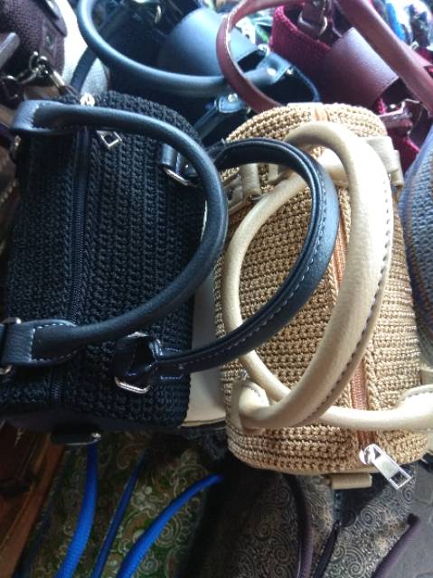 TERMURAH! TAS RAJUT MULTIFUNGSI JINJING DAN SELEMPANG BAHAN RAJUT NYLON - SOUVENIR UNIK CANTIK JOGJA