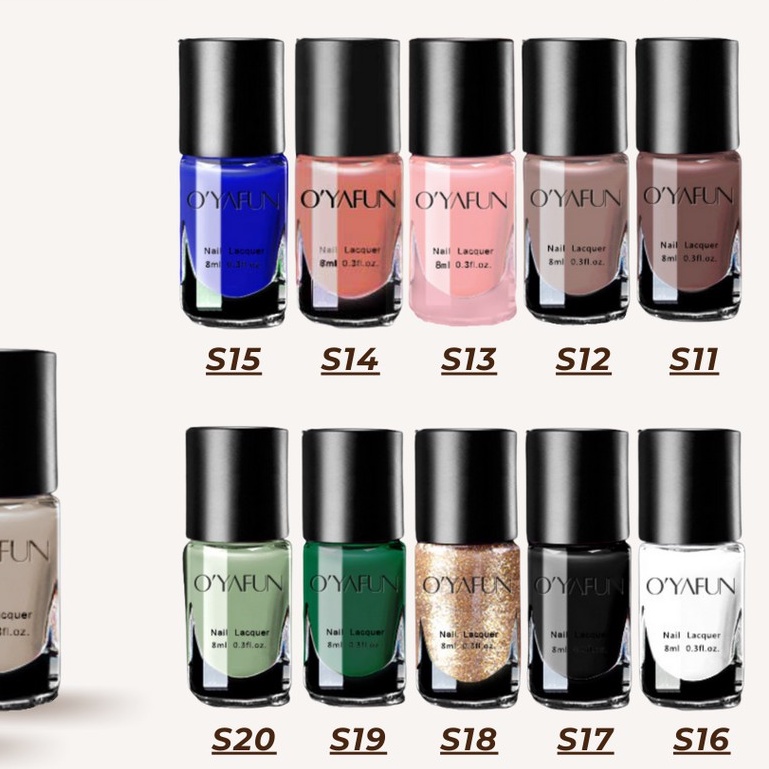 NAIL POLISH OYAFUN / Kutek Peel Off Water Base / Cat kuku Halal / warna S01-S20