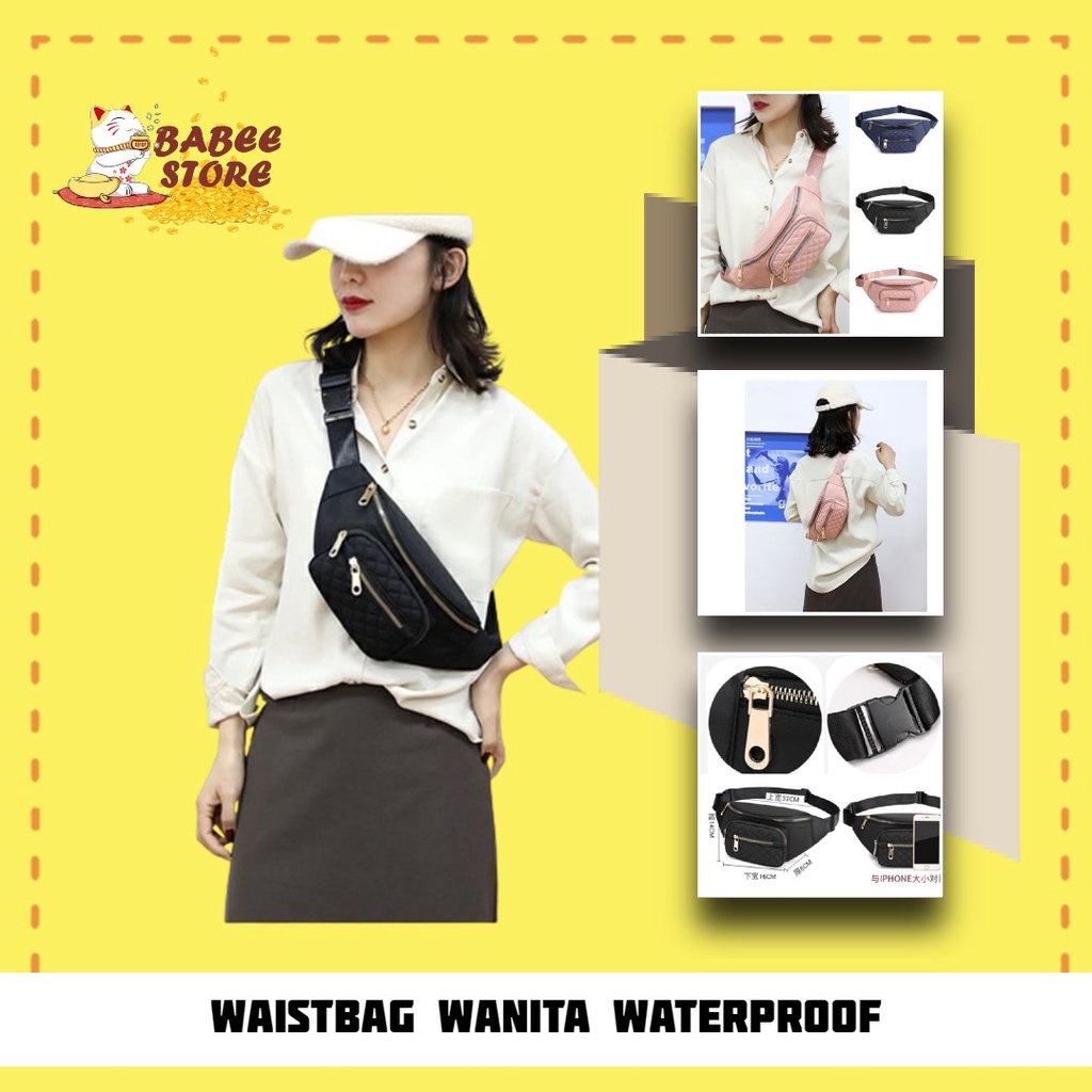 TAS WANITA SLING BAG PINGGANG IMPORT - WAISTBAG WANITA WATERPROOF PREMIUM NYLON