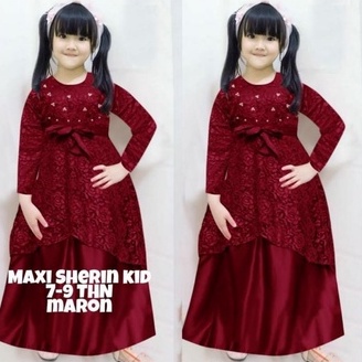 BISA COD✓MAXI HIMALAYA / ANAK / SHERIN KID / 7-9 TAHUN / 10-12 TAHUN / DRESS MUSLIM ANAK / BRUKAT