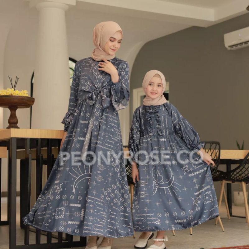 BUY 5 GET 1 FREE !! GAMIS COUPLE IBU DAN ANAK LEBARAN PESTA KONDANGAN MEWAH TERBARU SILK