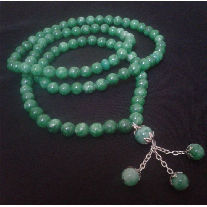 Tasbih 99 Batu Giok Hijau Asli