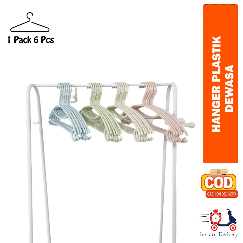 Hanger Plastik Dewasa 1 Pack 6 Pcs / Hanger Plastik Anak 1 Pack 6 Pcs