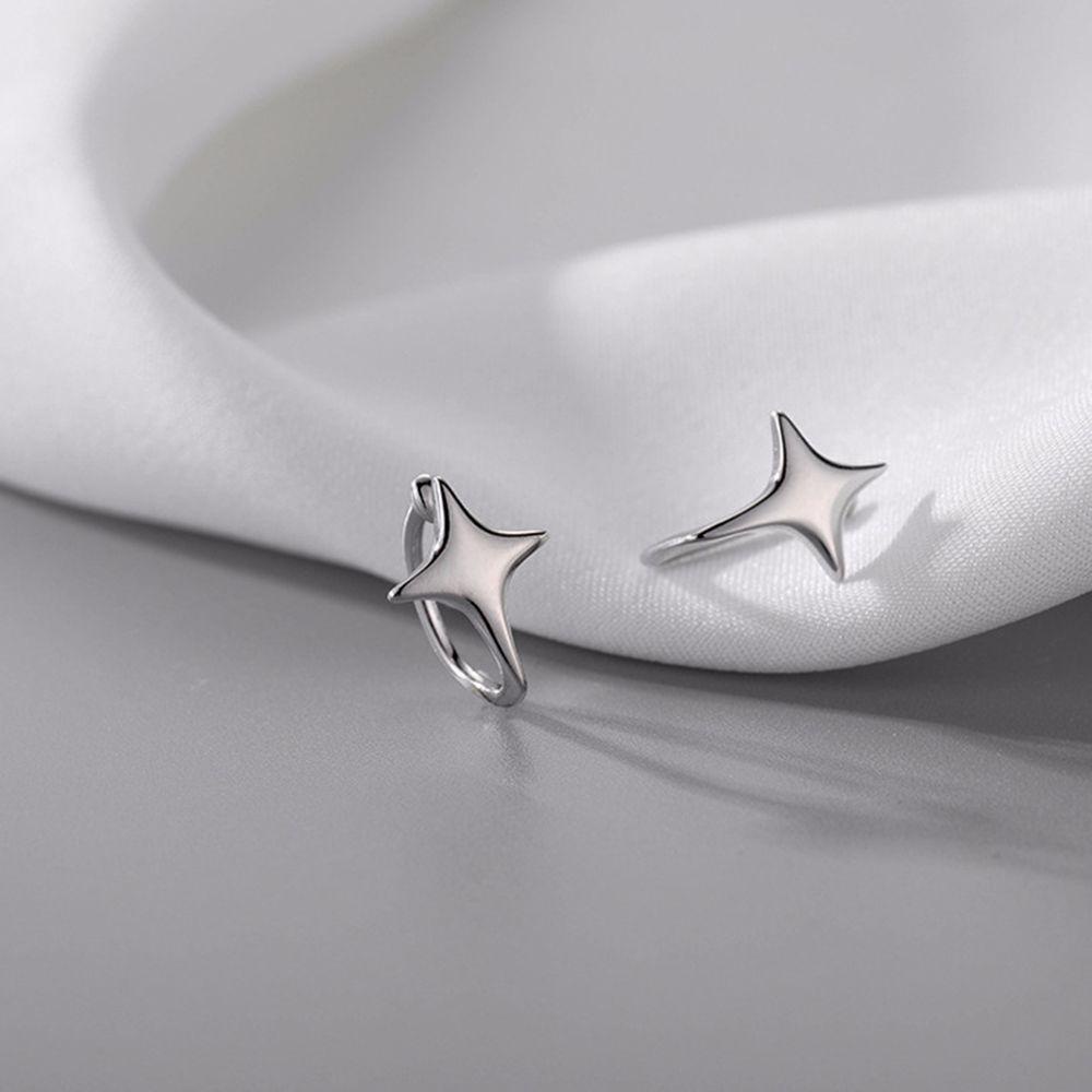 Needway Wanita Anting 2 Pcs Minimalis Telinga Manset Fashion Perhiasan Klip Anting C Kecil Kubik Bintang Telinga Klip